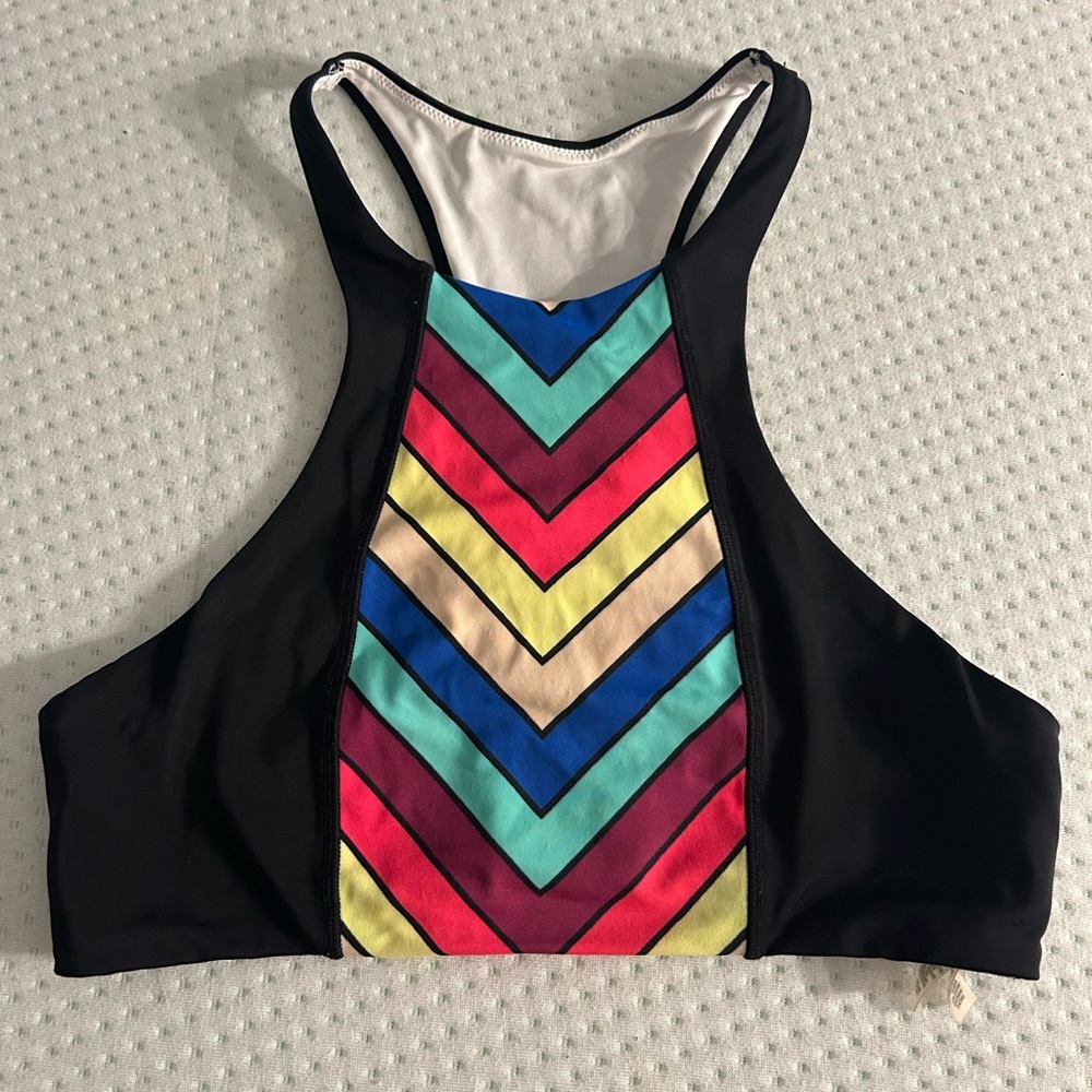 PINK Victoria's Secret Multicolor Chevron Swim Top
